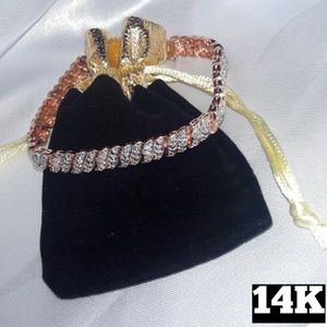 SOLD Genuine 14K Rose Gold Diamond Bracelet
